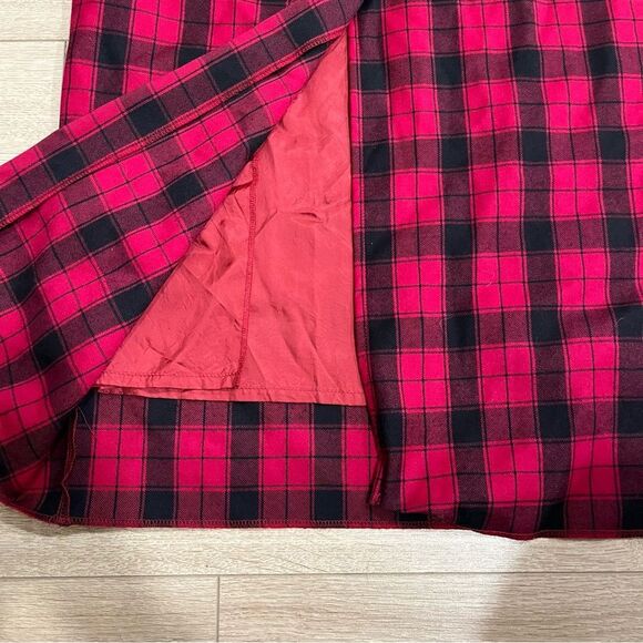 Laura Ashley Vintage Red Plaid Tartan Sleeveless Wool Maxi Dress Size 10 - Picture 5 of 7